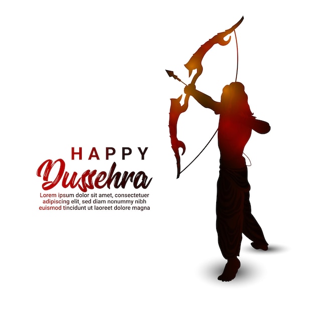 Indian festival happy dussehra with lord rama