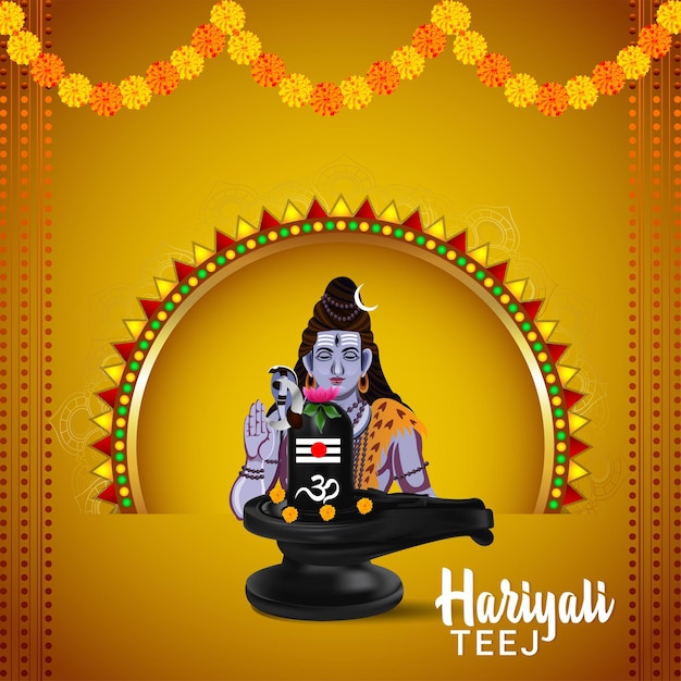 Indian festival happy hariyali teej design concept