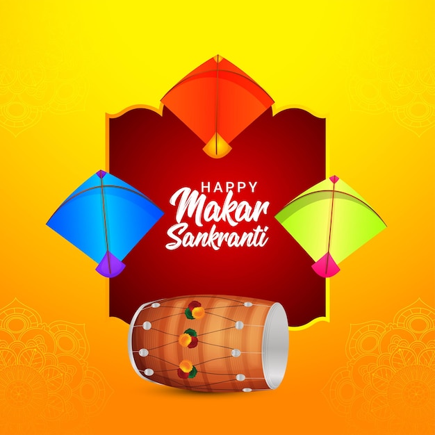 Indian festival happy makar sankranti illustration