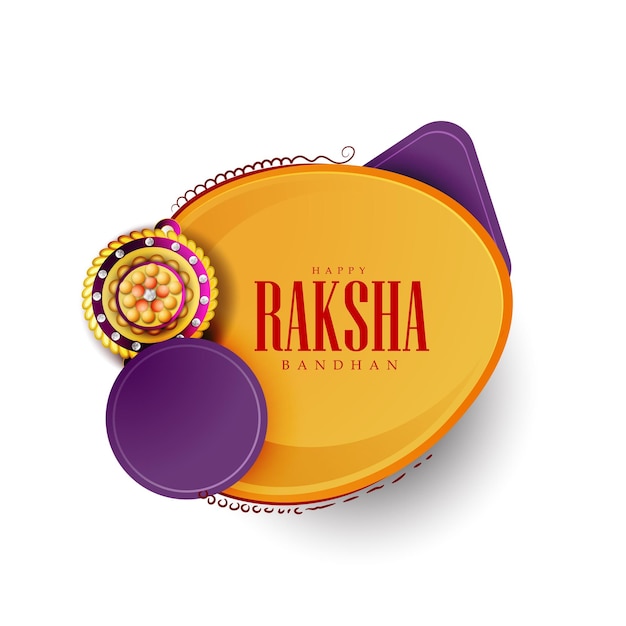 Indian festival Raksha Bandhan hand lettring Greeting Card Template Design with rakhi and creative t