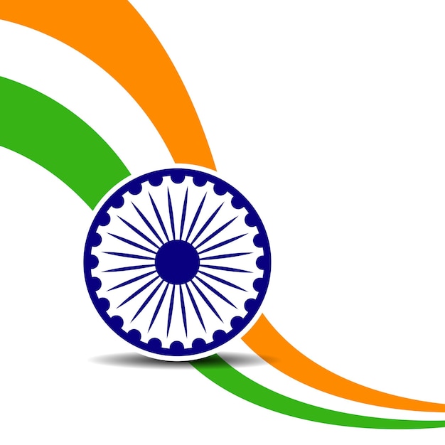 Indian flag background for independence day Indian flag ashoka wheel and tricolor wavy ribbon