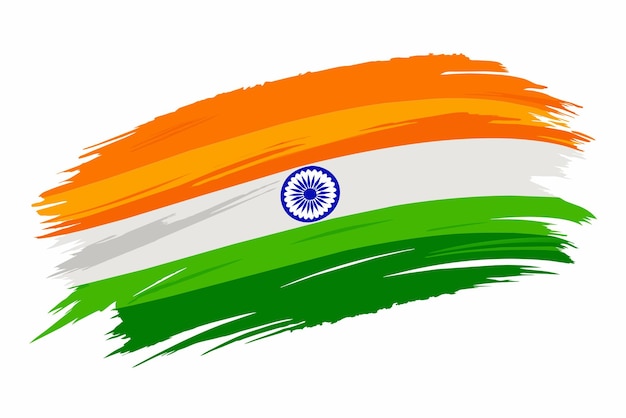 Indian flag brush stroke art vector