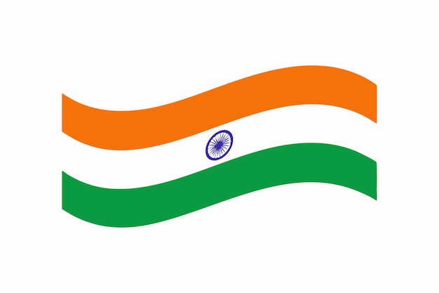 Indian flag flying vector on white background