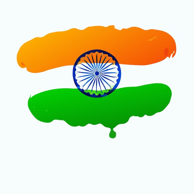 Vector indian flag made with watercolor 8