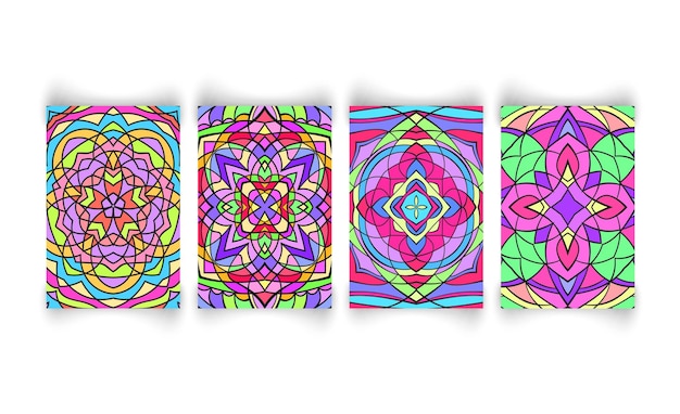 Indian floral banners. colorful mandala background Vector format