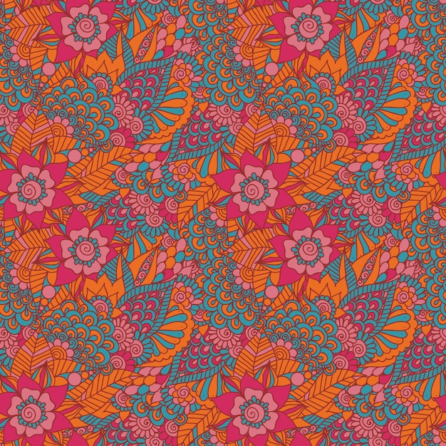 Indian floral seamless pattern