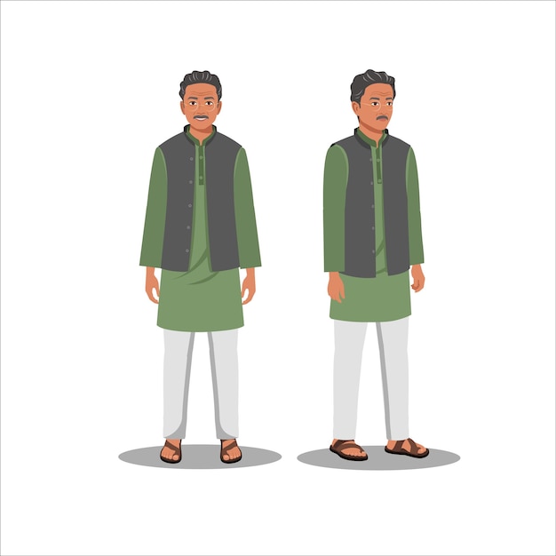 Vector indian grandfather in kurta