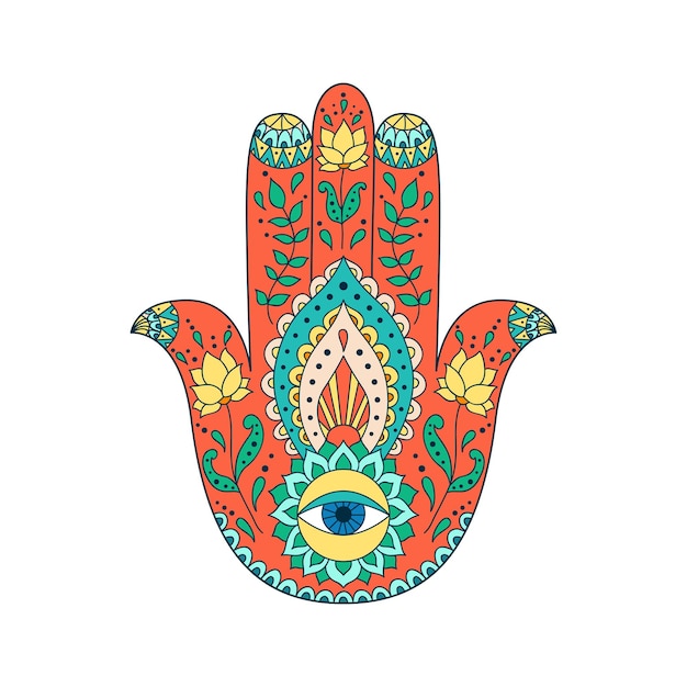 Indian hand drawn hamsa