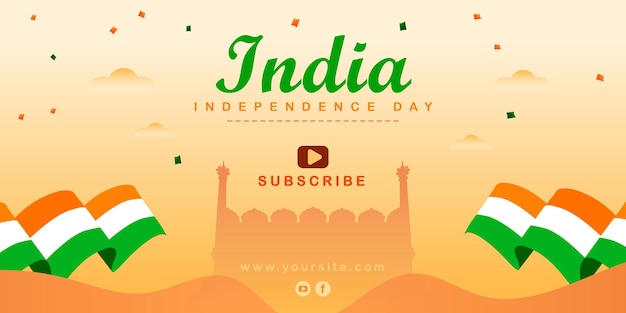 Indian happy independence day cloud cream color background poster design