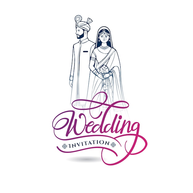 Indian Happy Wedding invitation logo