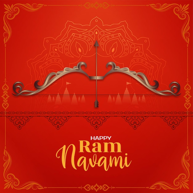 Vector indian hindu cultural festival ram navami celebration background