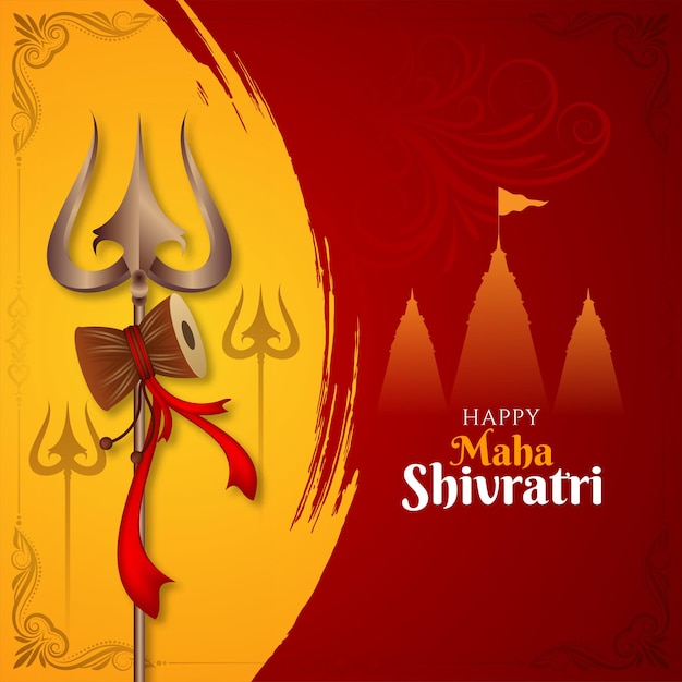 Indian Hindu festival Maha Shivratri greeting background vector