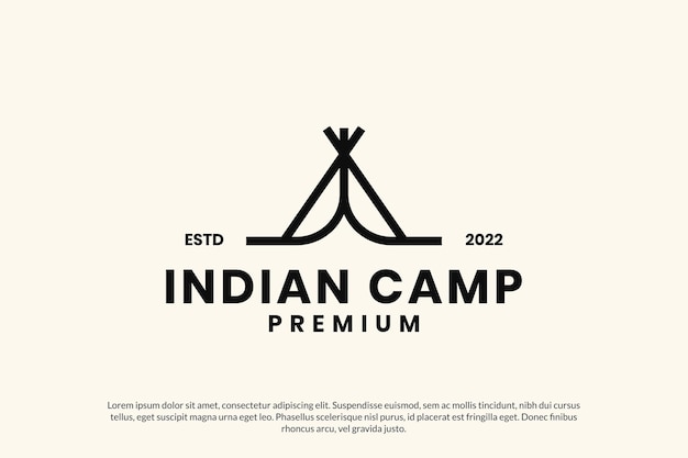 Indian home camp lines culture logo design