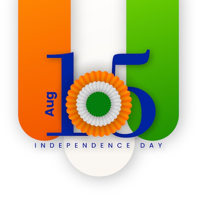 Vector indian independence day 15 august national poster orange blue green social media poster banner free vector