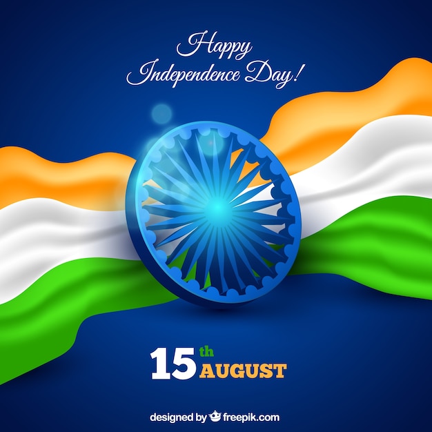 Indian independence day background in realistic style