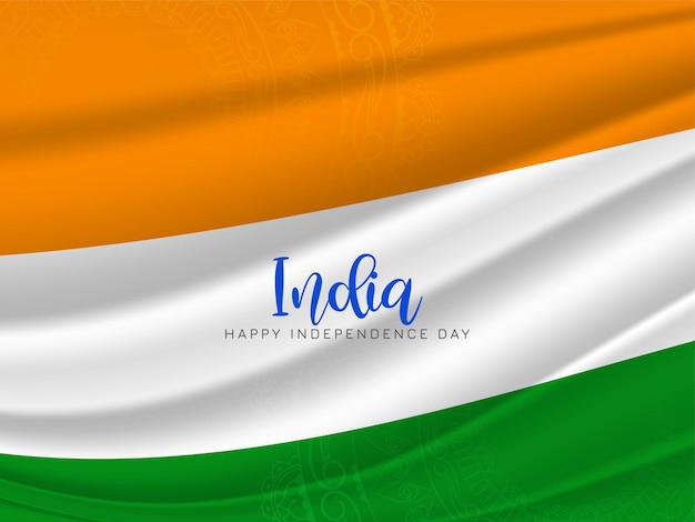 Indian Independence day flag theme tricolor wave style background