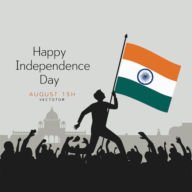 Indian independence day flat illustration celebration