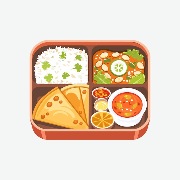 Indian lunch box vector illustration