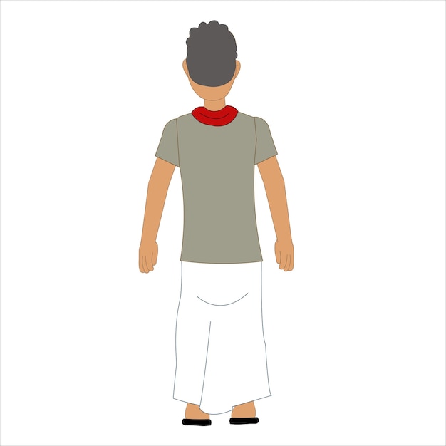 Indian man cartoon character Male Character wearing Kurta for Cartoon Indian man character