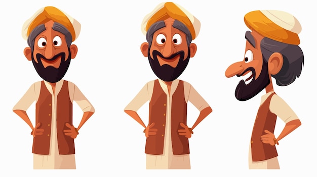 Vector indian man cartoon character in moral stories illustration