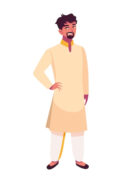 Vector indian man character illustration isolated