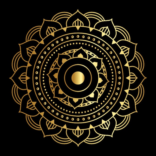 Indian Mandala Golden Gradient Colored