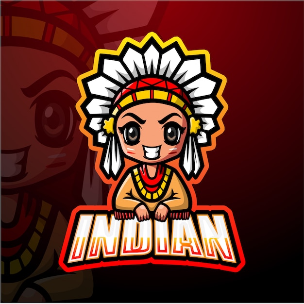 Vector indian mascot esport illustration