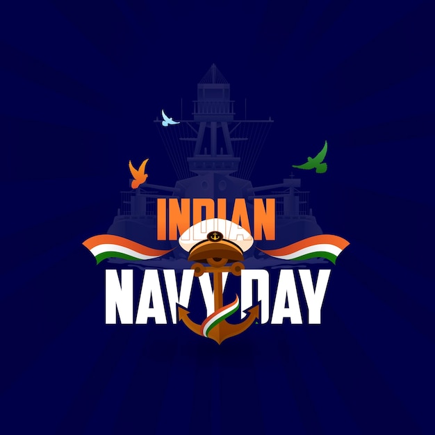 Vector indian navy day celebration poster navy day creative advertising social media post banner design