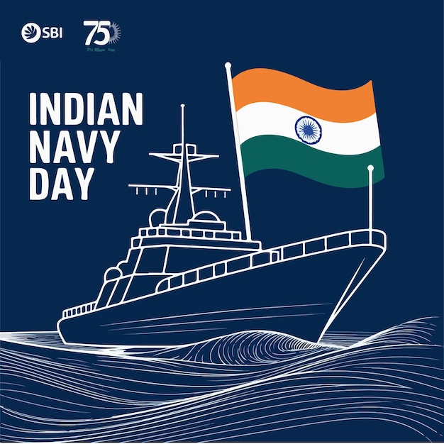 Vector indian navy day illustration