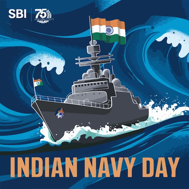 Vector indian navy day illustration