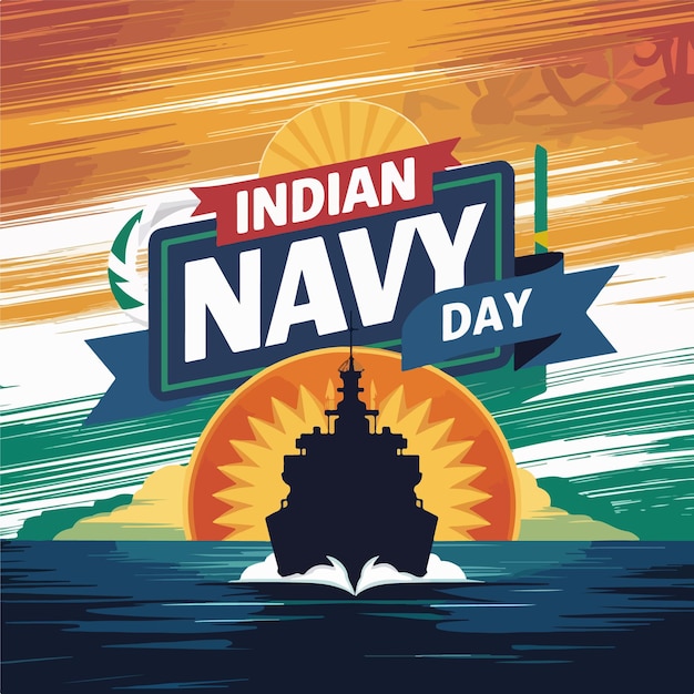 Vector indian navy day illustration