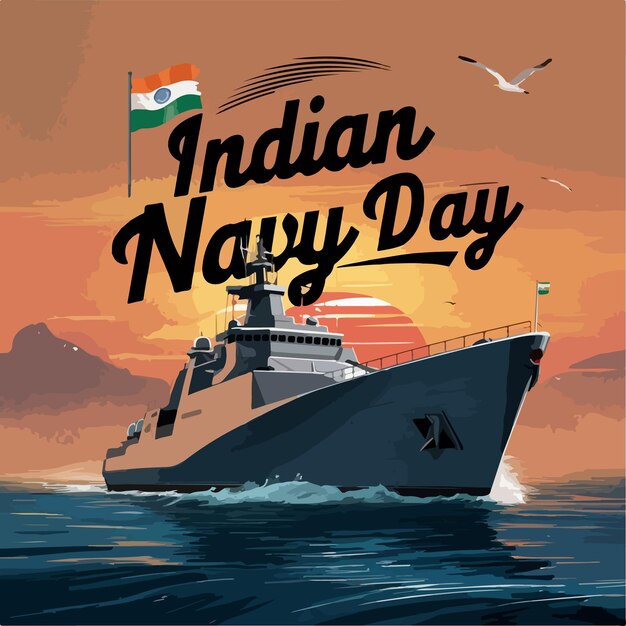 Vector indian navy day illustration