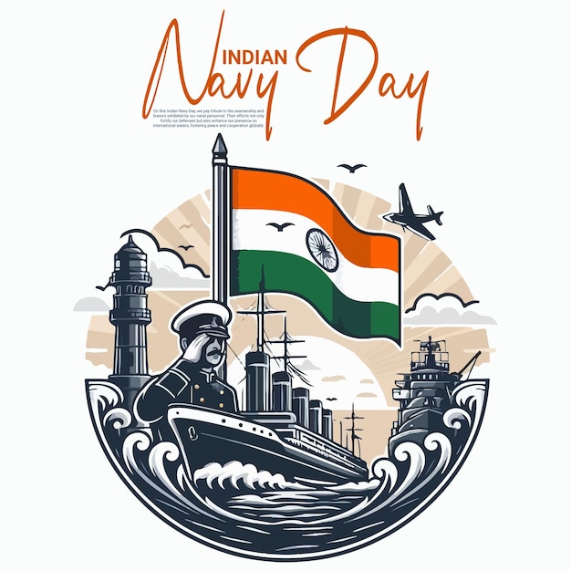 Indian navy day social media post banner template