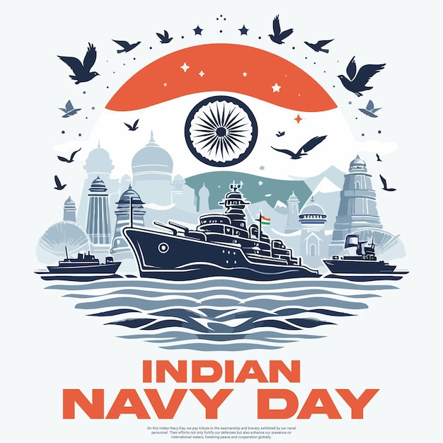 Indian navy day social media post banner template