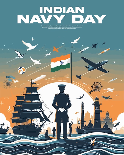 Vector indian navy day social media post banner template