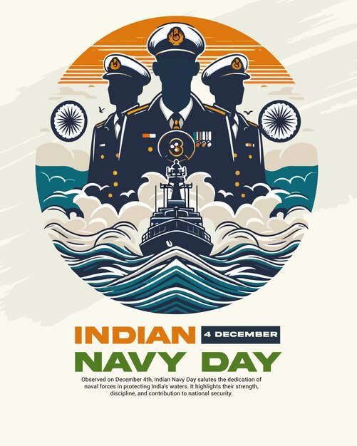 Vector indian navy day social media post banner template