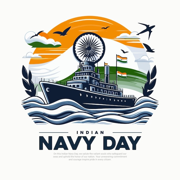 Indian Navy Day with Naval Officer Defence Social Media Post Banner Template