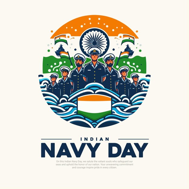 Indian Navy Day with Naval Officer Defence Social Media Post Banner Template