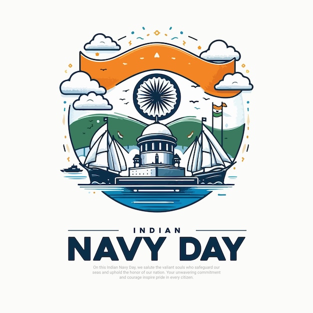 Indian Navy Day with Naval Officer Defence Social Media Post Banner Template