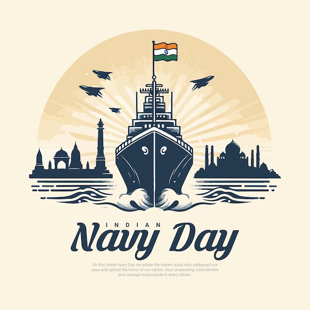 Indian Navy Day with Naval Officer Defence Social Media Post Banner Template