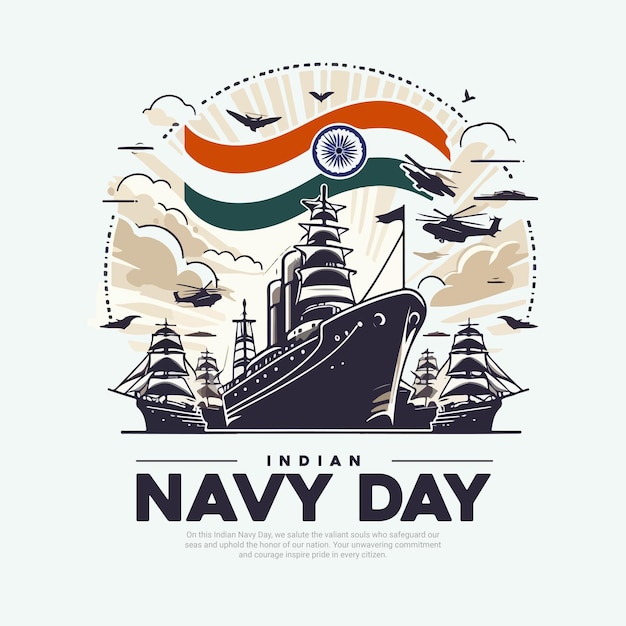 Indian Navy Day with Naval Officer Defence Social Media Post Banner Template