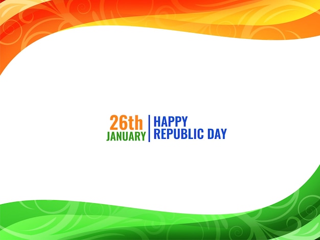 Indian patriotic tricolor theme wave style background vector