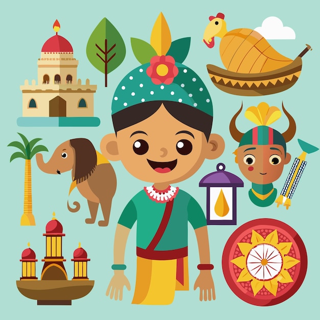 Vector indian people clip art vector illustration design