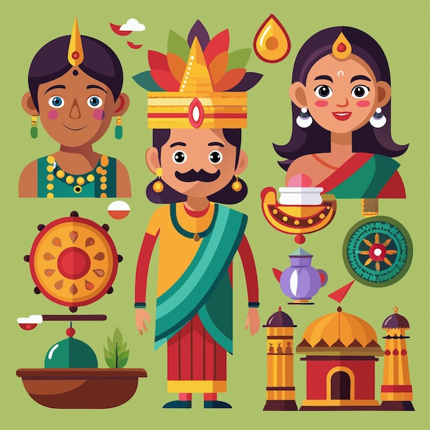 Indian People Clip Art Vector Illustration Design