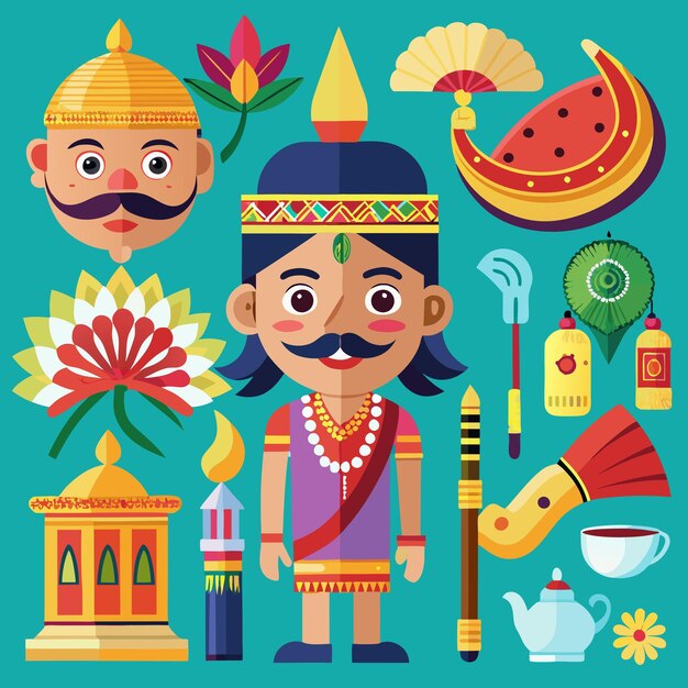 Vector indian people clip art vector illustration design