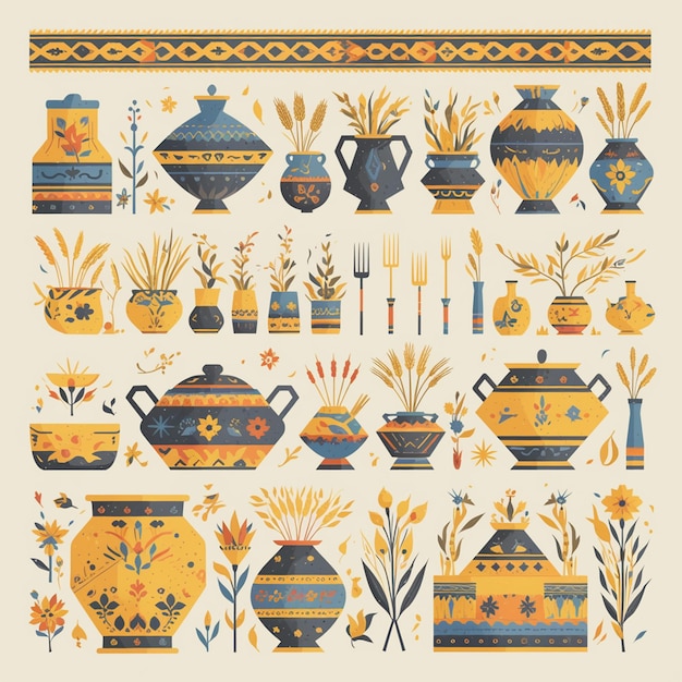 Vector indian punjabi patterns with bold designs