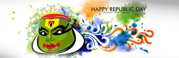 Indian republic day concept with text 26 january vector illustration design Free Vector