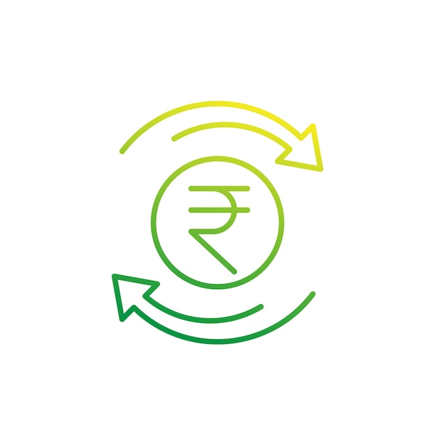 Indian rupee cashback line icon