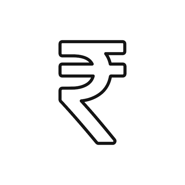 Vector indian rupee icon isolated on white background