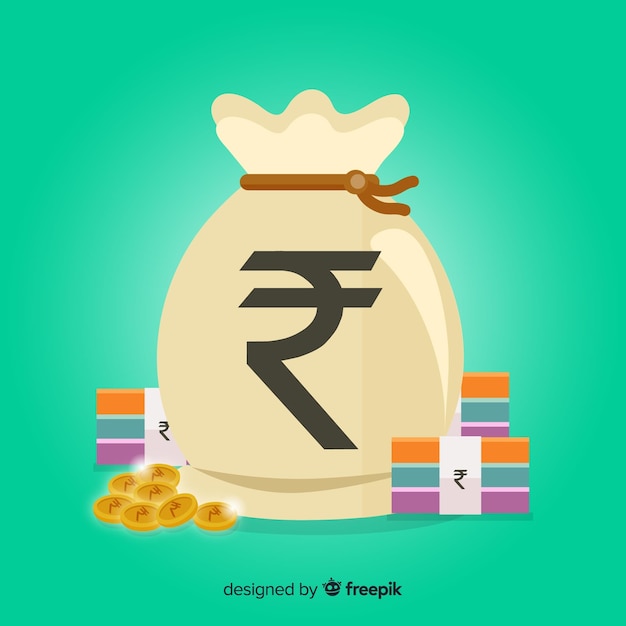 Indian rupee money bag